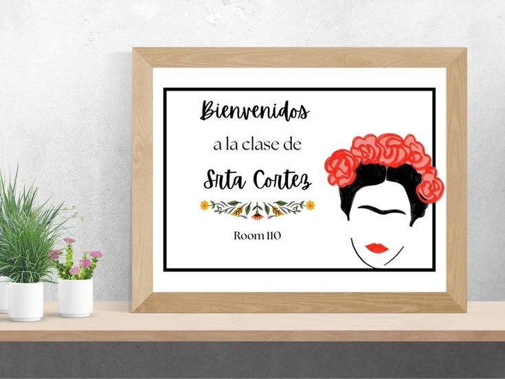Spanish Teacher Editable Door Sign Frida Kahlo Door Sign Printable 