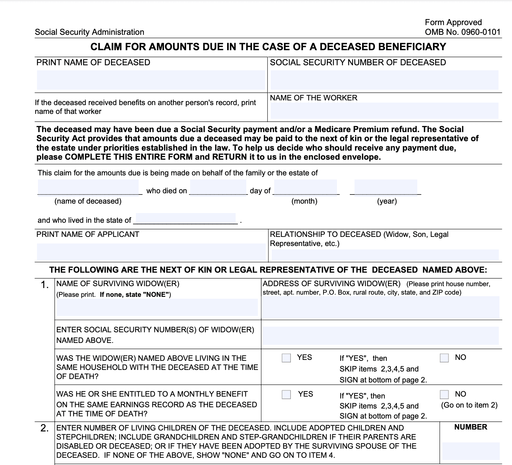 Ssa 1724 Printable Form Printable Forms Free Online