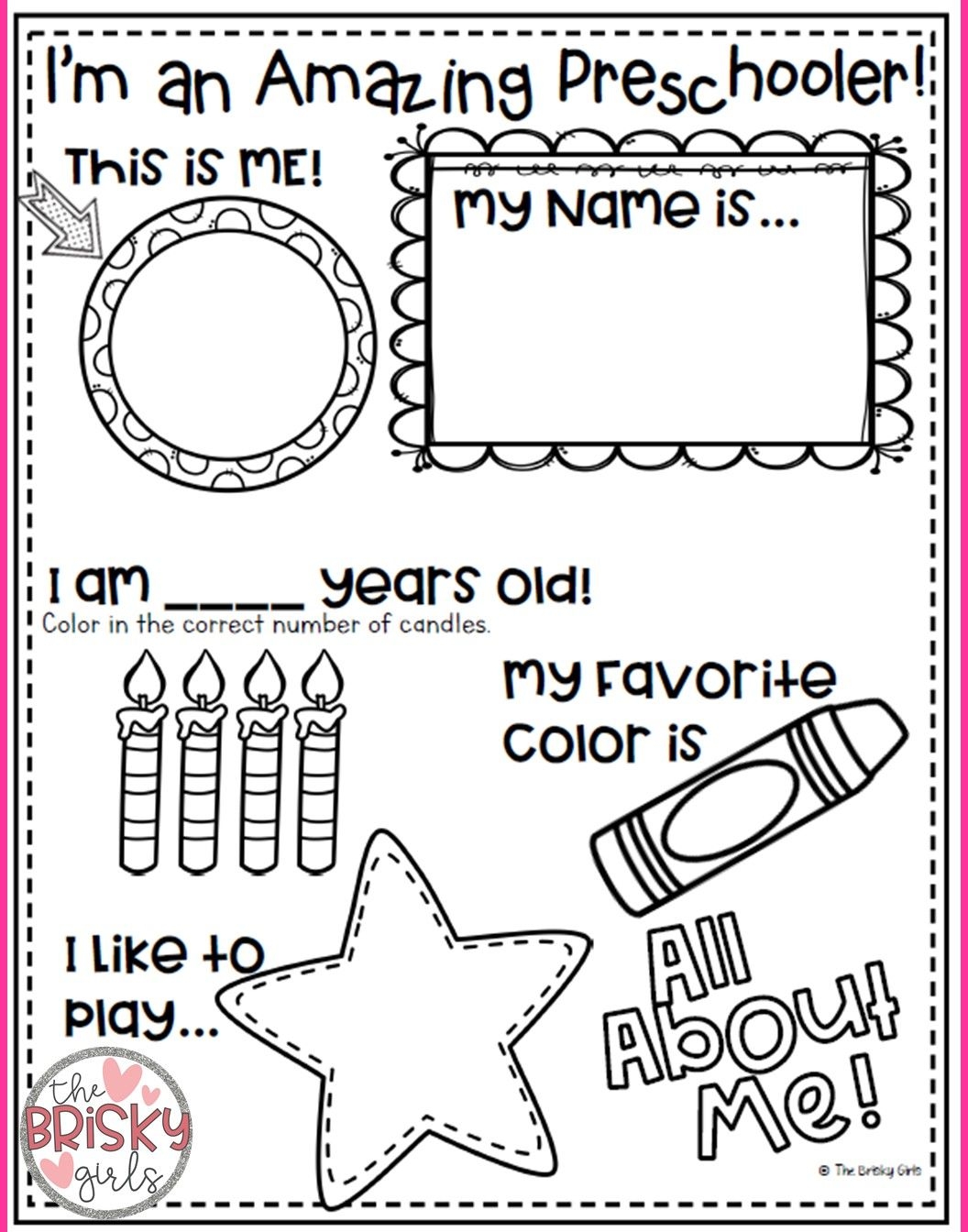 Template All About Me Preschool Theme Printables Printable Free Templates