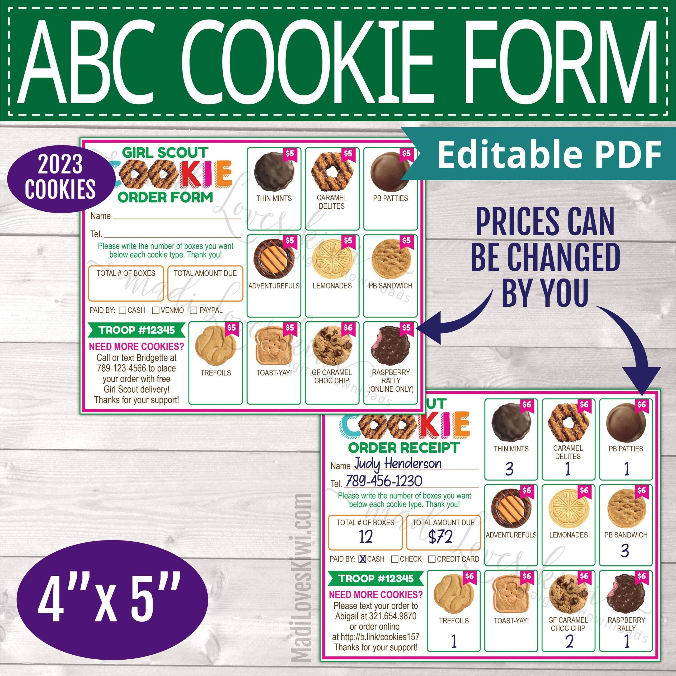 Template Printable Girl Scout Cookie Order Form Printable Forms Free 