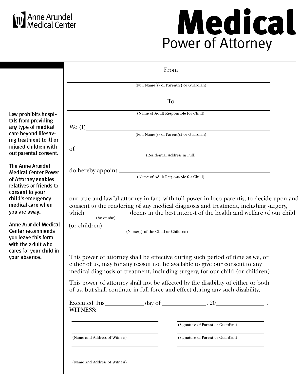 Texas Medical Power Of Attorney Printable Form Printable Forms Free 
