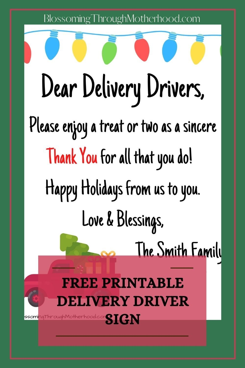 Thank You Delivery Drivers Sign Printable Free Click To Print Your Own 