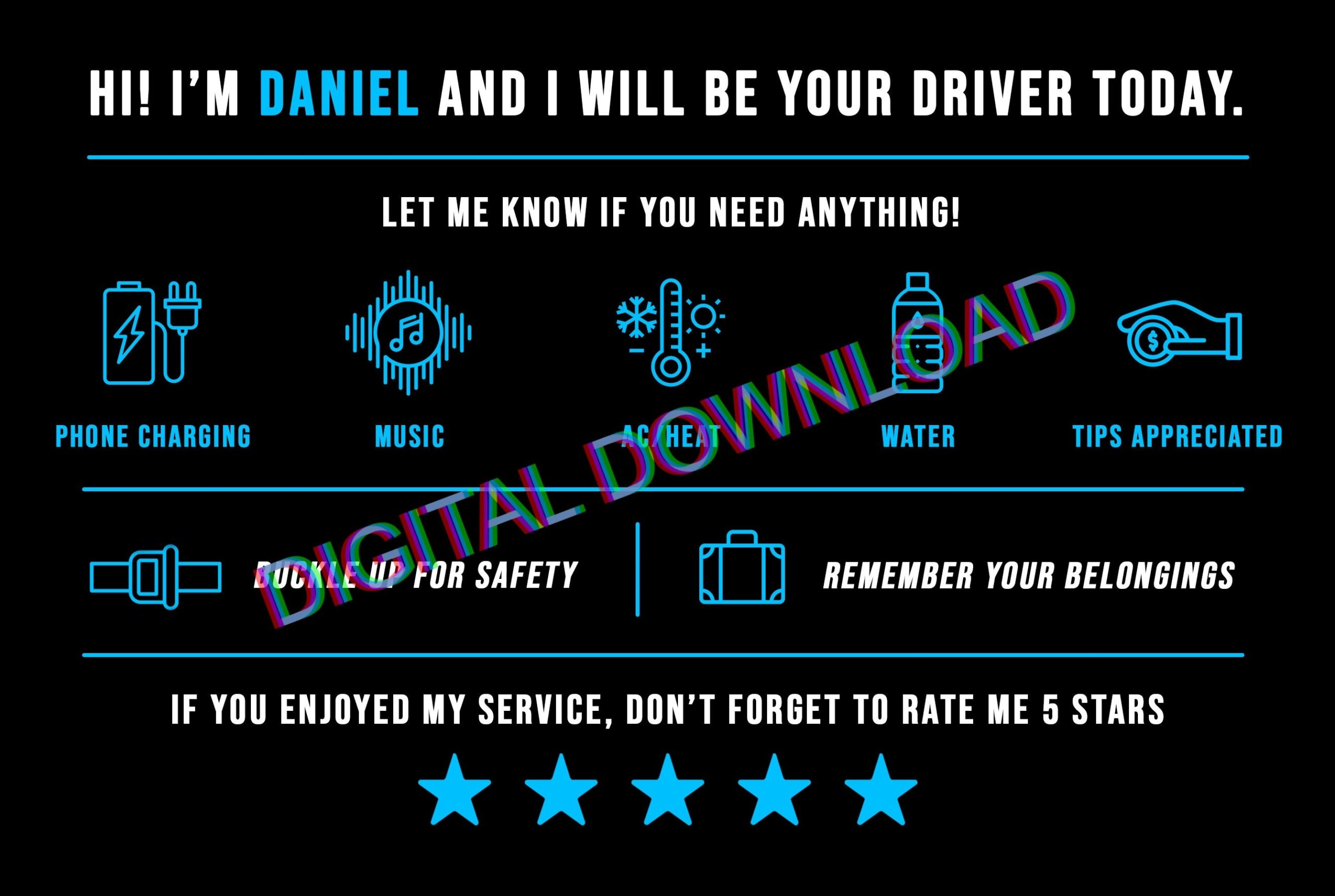 Uber Eats Printable Delivery In Progress Sign For Your Car 