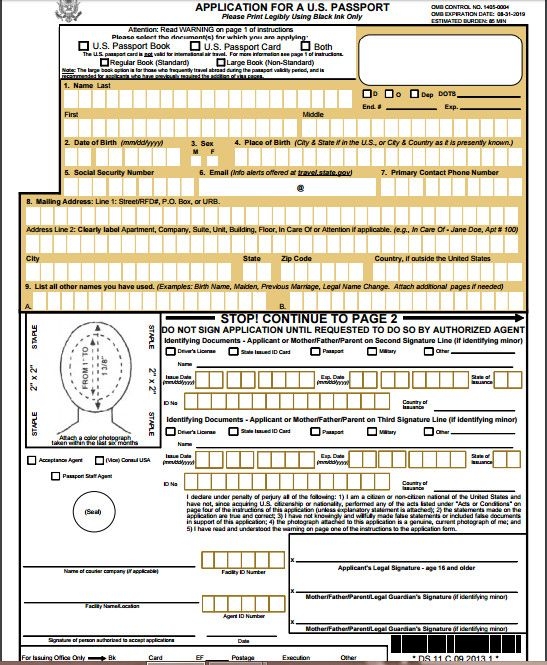 Us Passport DS 11 Form Online Printable Form 2024 Us Passport DS 11 Form Online Printable Form 2024
