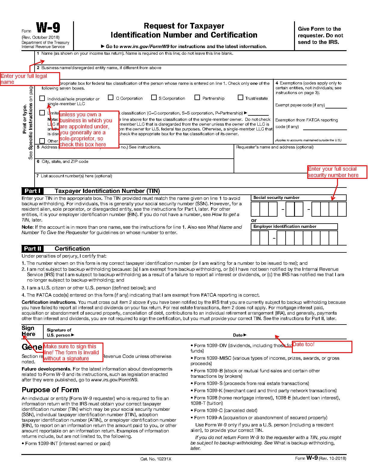 W 9 2025 Printable Form Irs Marcus E Hedegaard