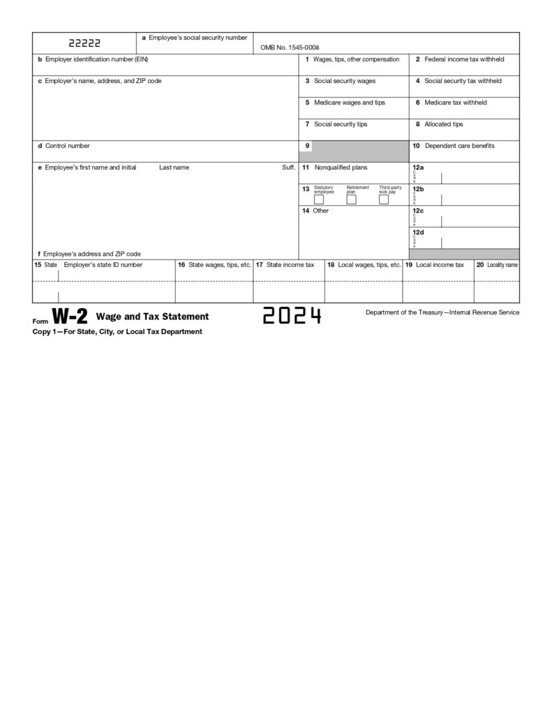 W2 Form 2024 Printable IRS Tax Forms 2025 W2 Form 2024 Printable IRS Tax Forms 2025