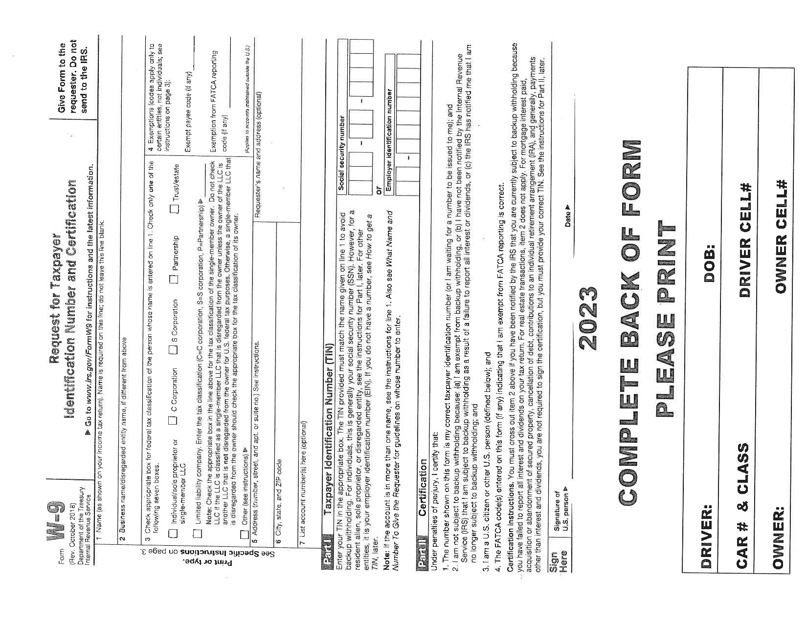 W9 2023 Printable Form Printable Forms Free Online