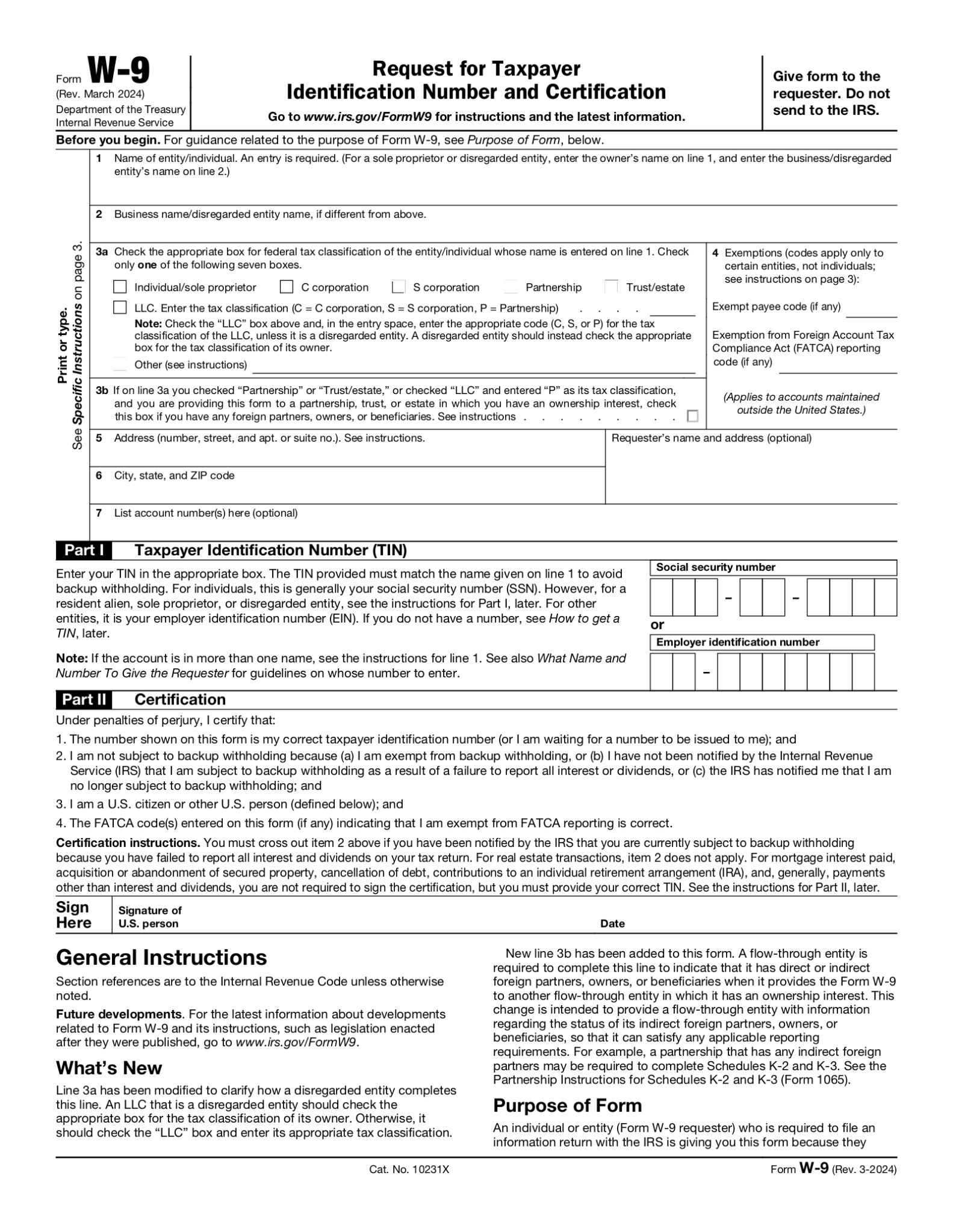 W9 Form Pdf 2025 Printable Printable W9 Form 2025