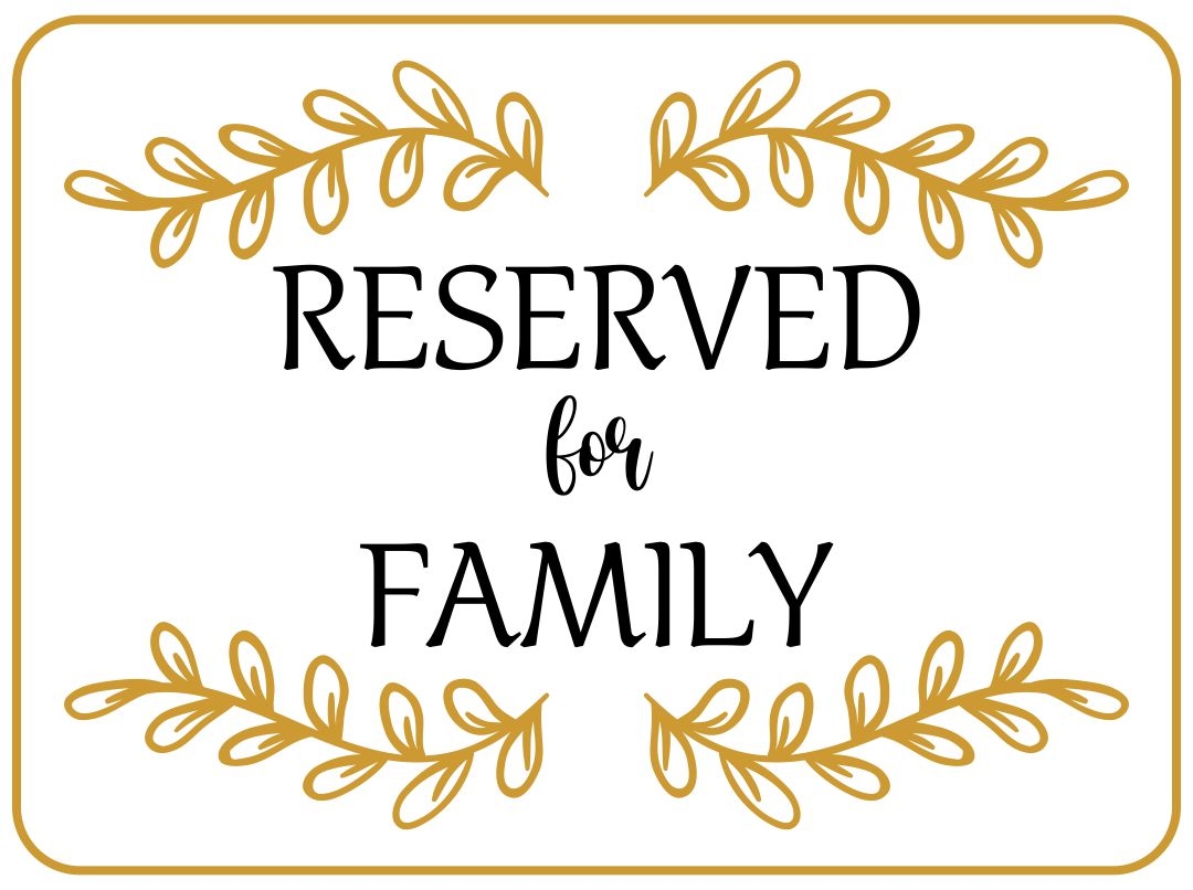 Wedding Reserved Signs 14 Free PDF Printables Printablee