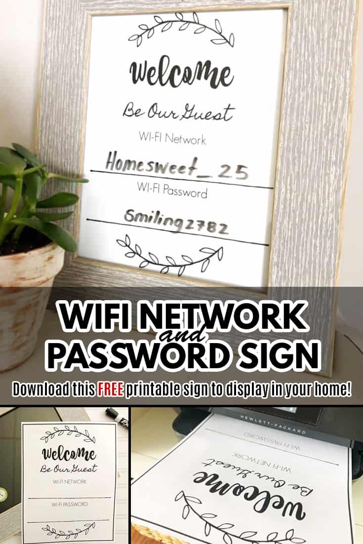 WiFi Password Sign Free Printable Download