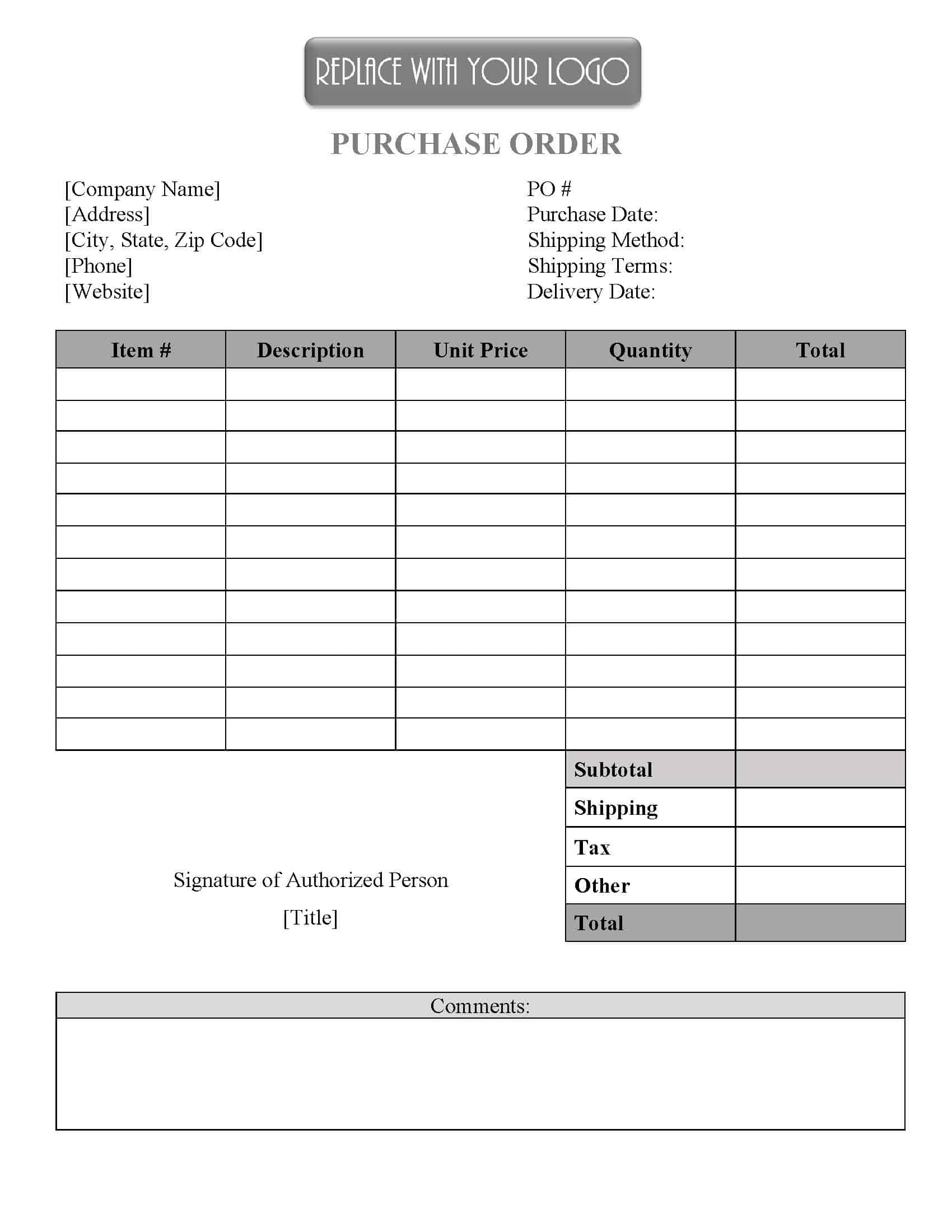 Word Printable Order Form Template Printable Forms Free Online